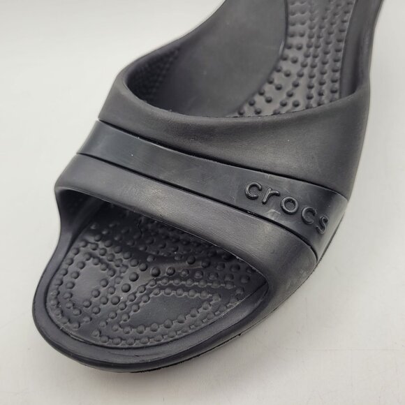 Crocs Sassari Women's Size 9 Wedge Slide Sandals Black - Picture 11 of 11